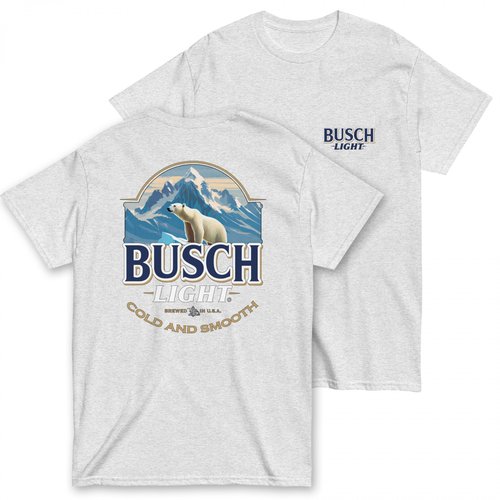 Busch Light Cold & Smooth Polar Bear 2 Sided Unisex T Shirt Sweatshirt Hoodie