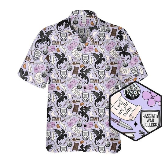 Fourth Wing Basgiath War College Dragon Rider Violet Sorrengail Fantasy Reader Xaden Riorson Hawaiian Shirt All Over Printed