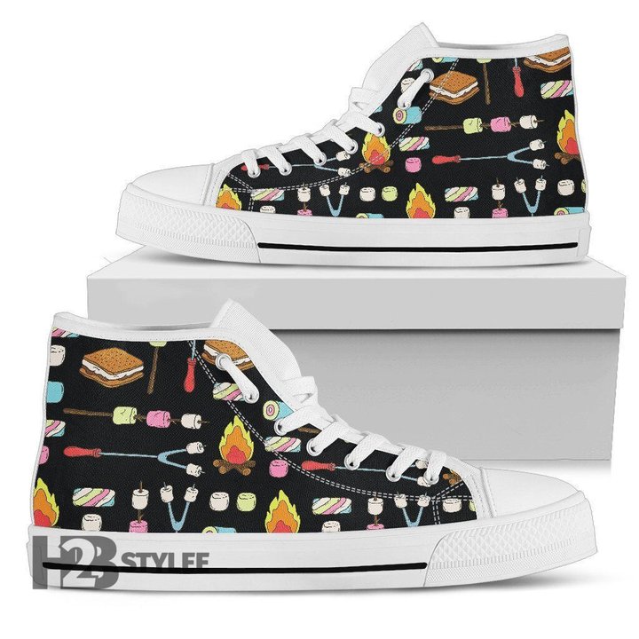 Camping Campfire Marshmallows Unisex High Top Canvas Shoes