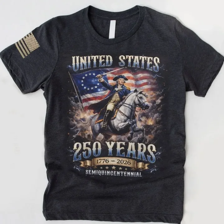 250th America Anniversary Flag Print Sleeve T-shirt, US 250 Years Shirt, We The People Tee, Vintage Independence Day, Patriotic Tee with USA Flag Two Sided Unisex T Shirt, Sweatshirt, Hoodie