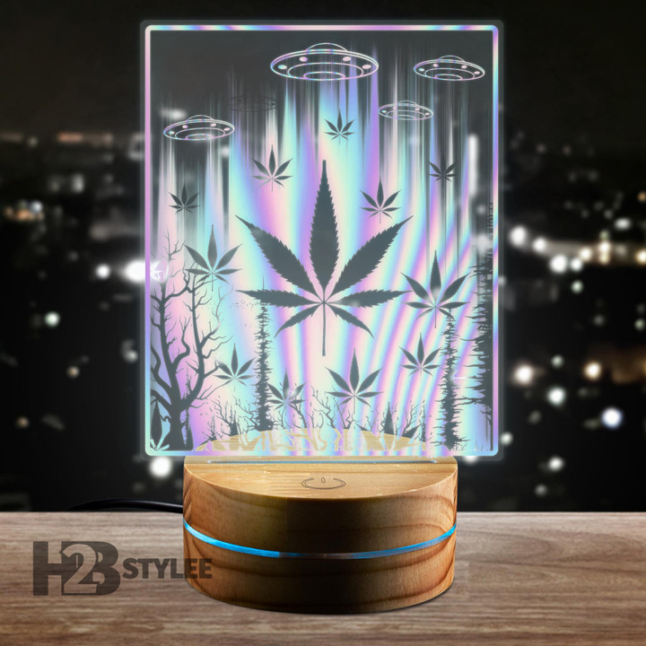 Weed Alien Hologram Shape Led Light