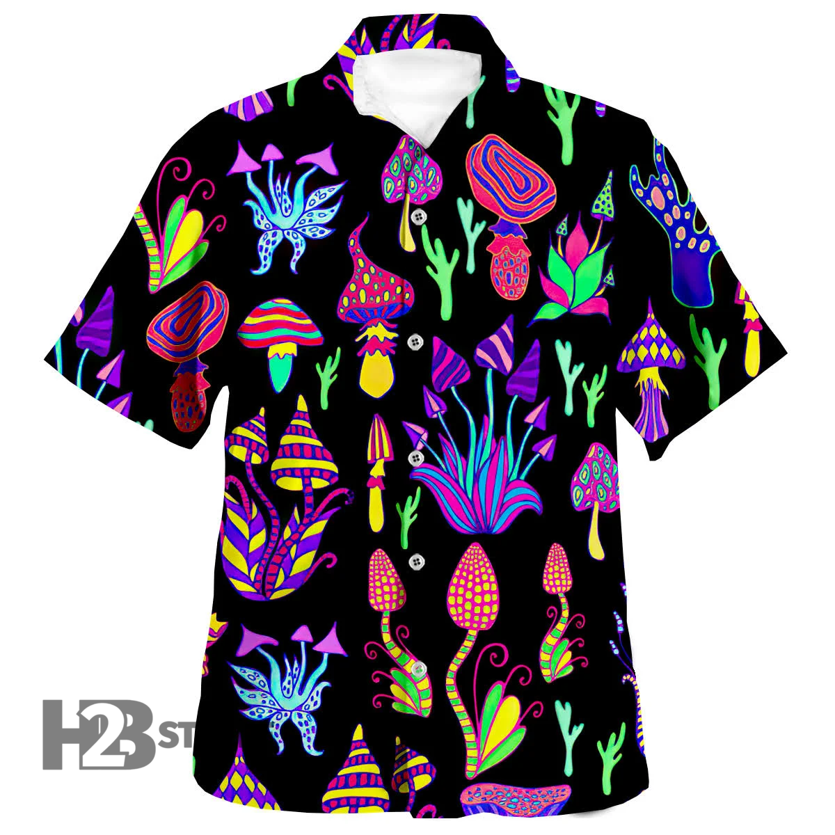 Magic Mushroom Psychedelic Tye Dye LSD Summer Hawaiian Aloha Tropical ...