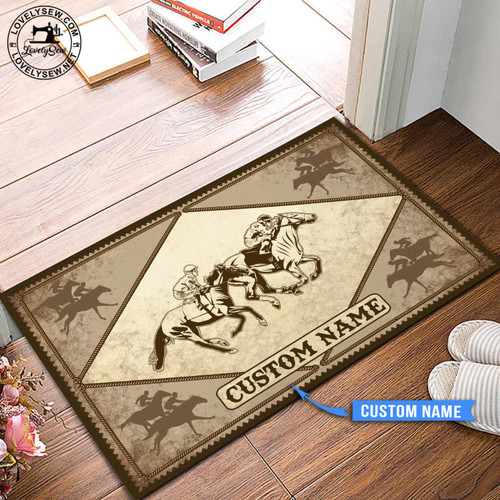 Horse Racing Personalized Doormat TRJ22021501