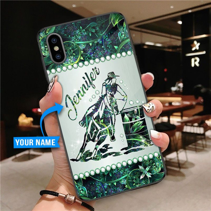 Barrel Racing Personalized Glass Phone Case DVP20112801