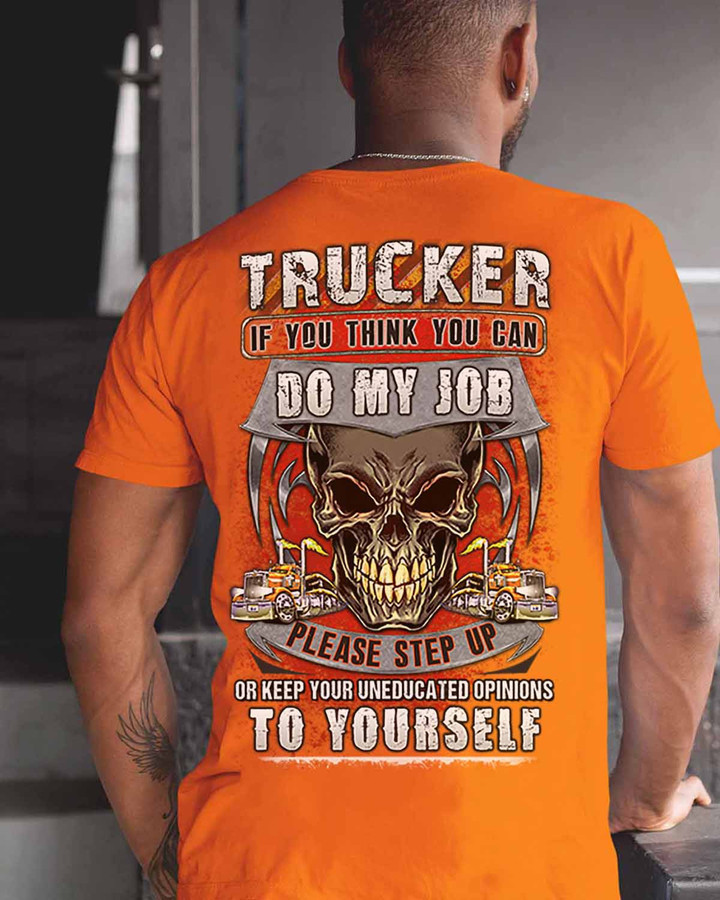 Uneducated Trucker - Trucker- Orange - T-shirt