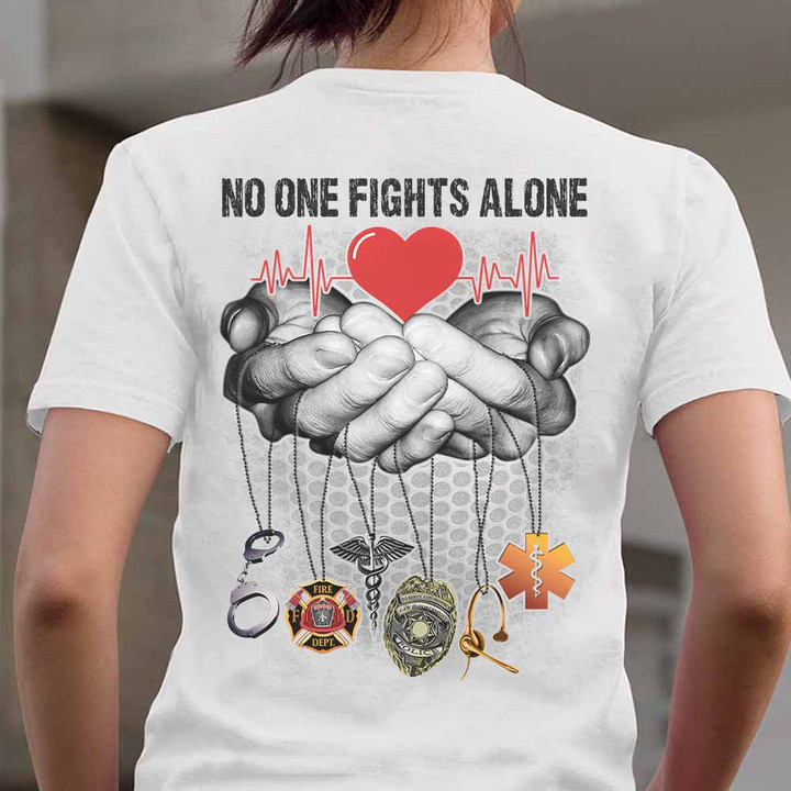 No One fight alone - Nurse- White - T-shirt