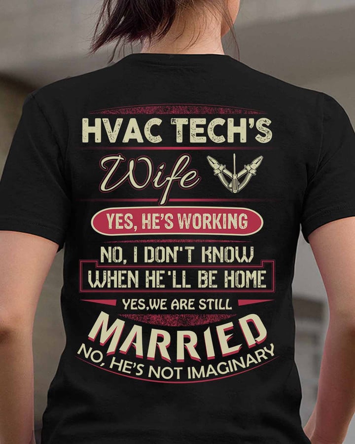 HVAC Tech's Wife - Black - T-shirt