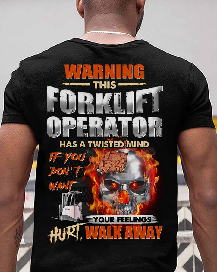 This Forklift Operator has a twisted mind - Black - T-shirt