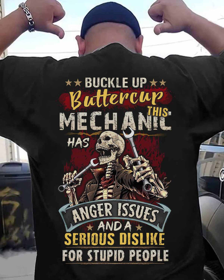 This Mechanic has anger issues - Mechanic - Black - T-shirt