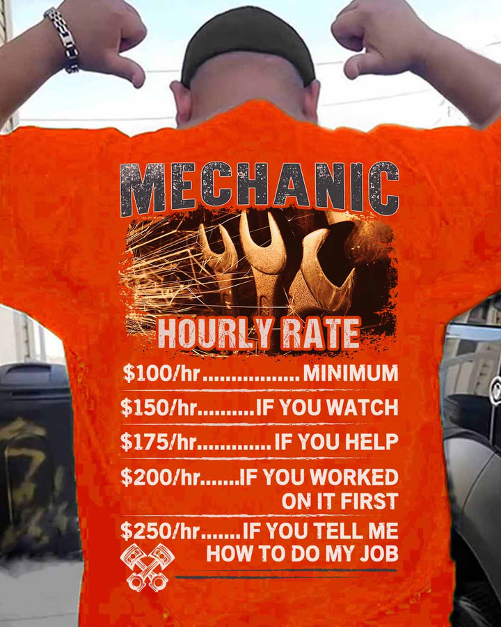 Mechanic Hourly Rate - Orange - T-shirt