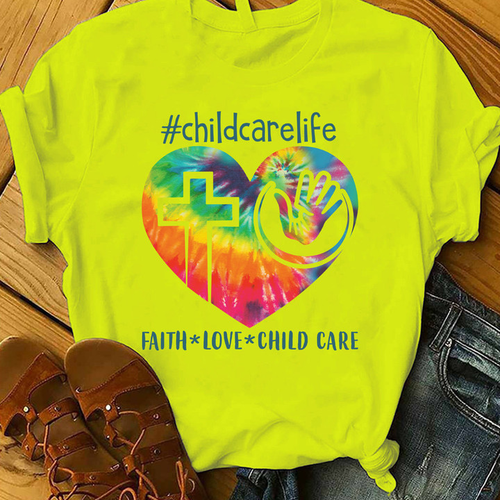 Awesome Childcare Provider Life - Lemon Green - T-Shirt
