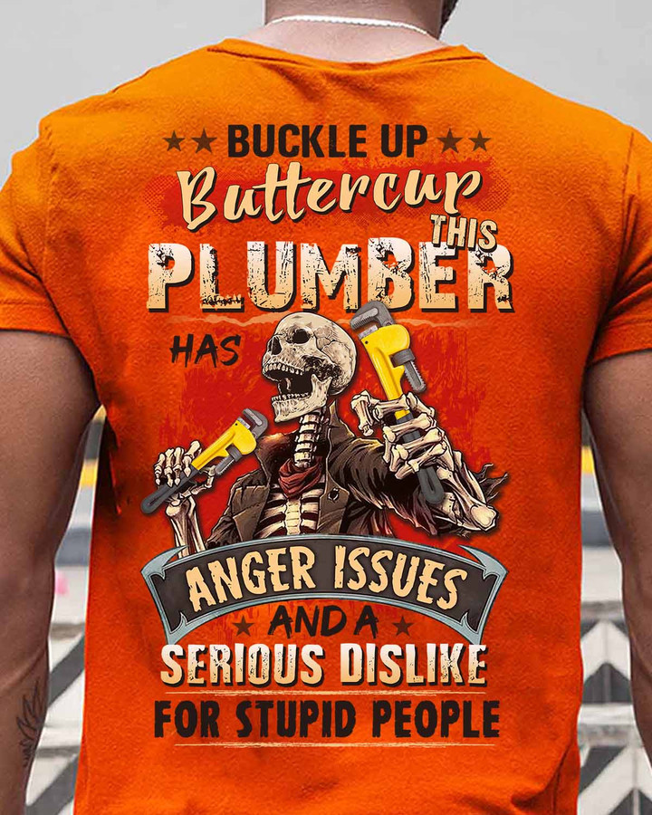 This Plumber has anger issue - Orange - T-shirt