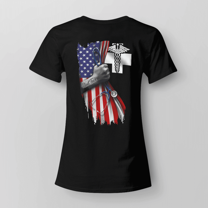 American Proud Rad Tech - Black - T-shirt