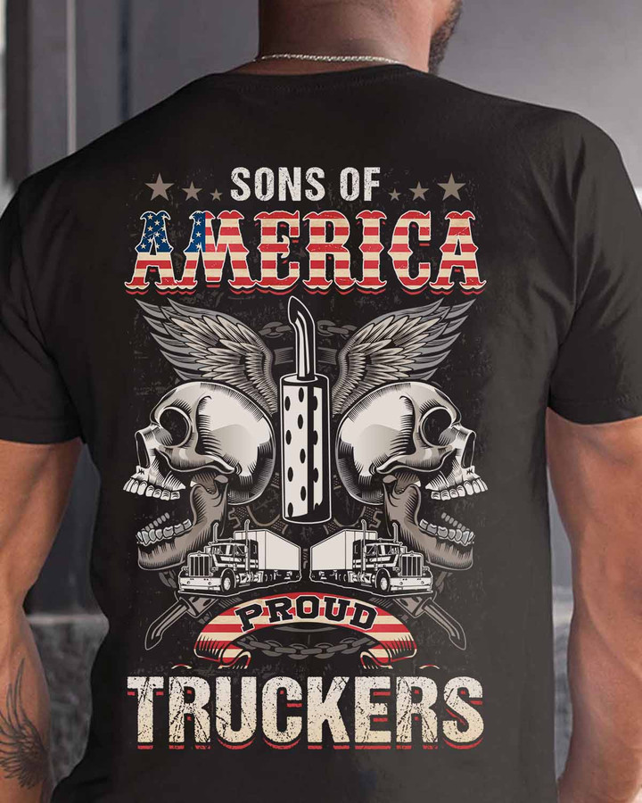 Sons of America Proud Truckers - Black - T-shirt - #01sonof1btrucz6