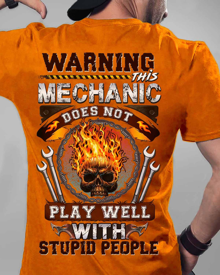 This mechanic Does not play Well- Orange - T-shirt - #01plawe7bmechz6