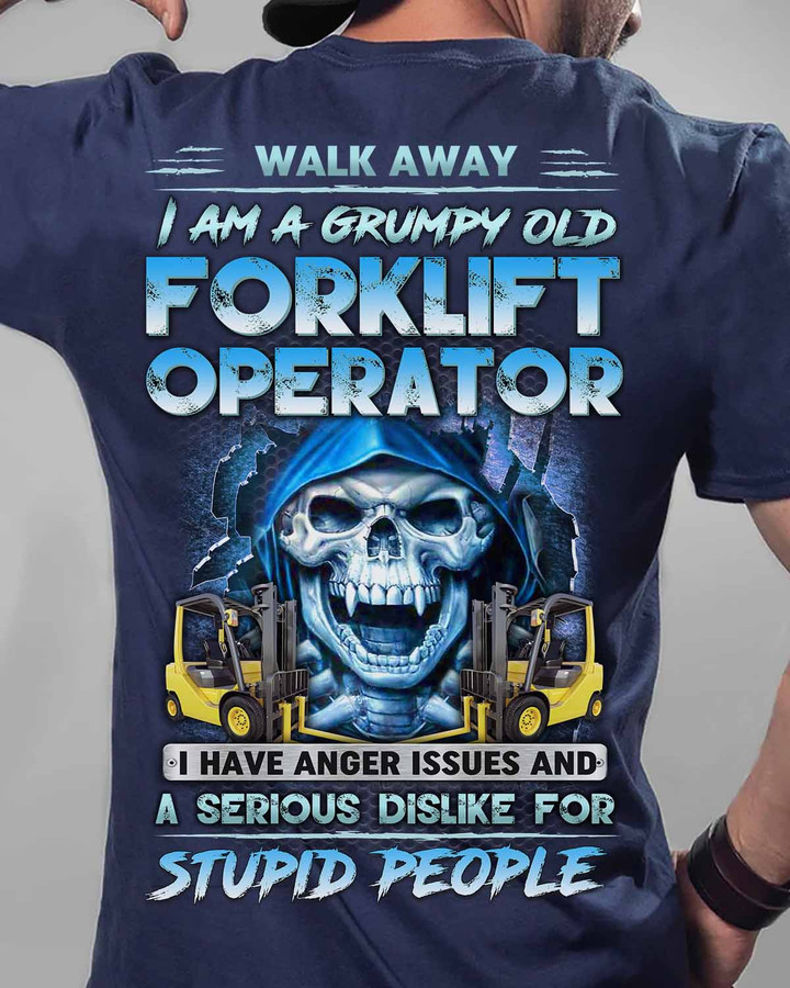 I am a Grumpy old Forklift Operator -Navy Blue - T-shirt - #01angis8bfoopz6