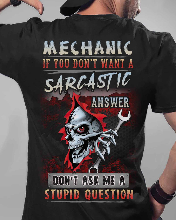 Sarcastic Mechanic - Black - T-shirt - #01answe4bmechz6