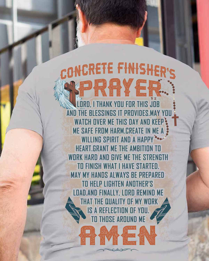 Concrete Finisher's Prayer- Ash Grey - T-shirt - #240822pray4bcofiz6