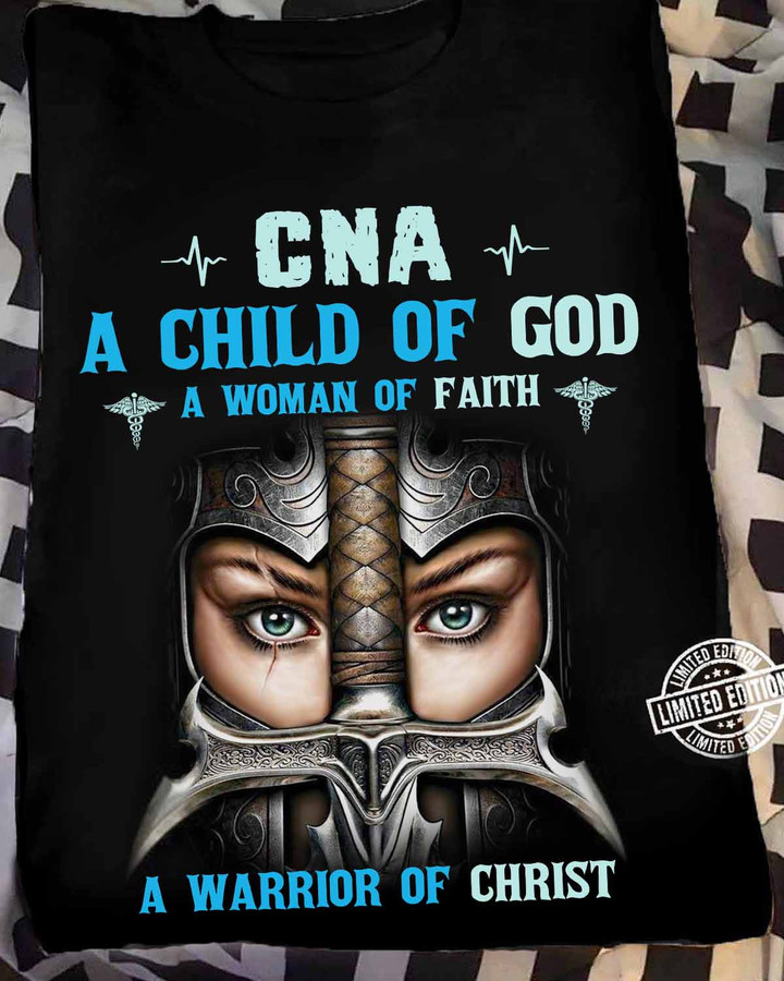 CNA a Child of God- Black -T-shirt - #020922womof3fcnaap