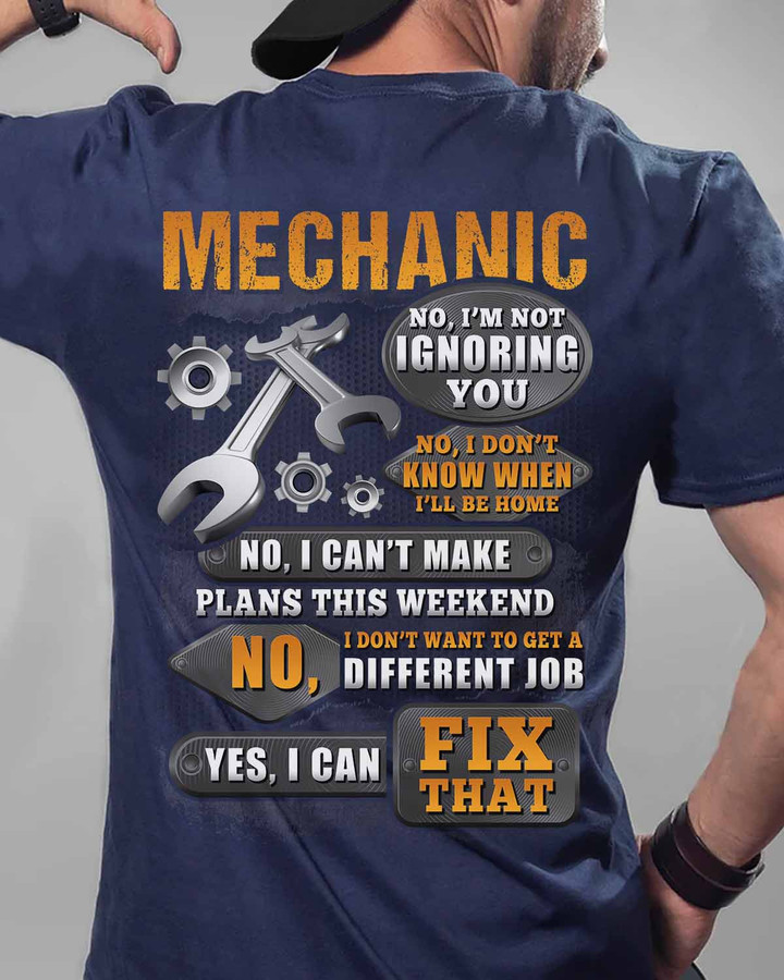 Mechanic No I'm Not Ignoring You -Navy Blue - T-shirt - #020922difre9bmechz6