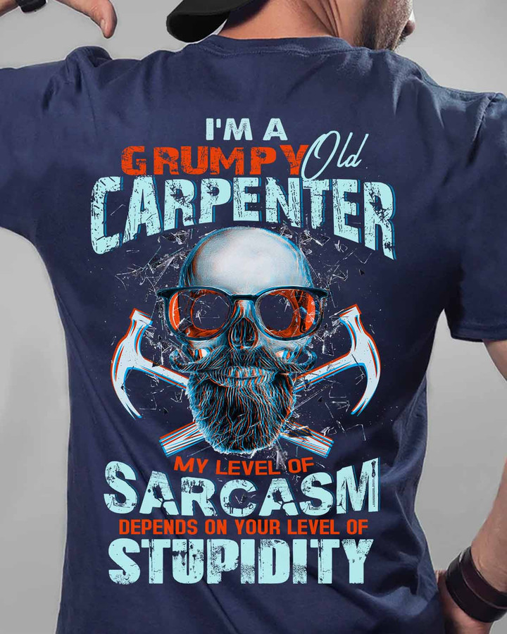 I am a Grumpy old Carpenter-Navy Blue-Carpenter- T-shirt -#070922DEPON1BCARPZ6