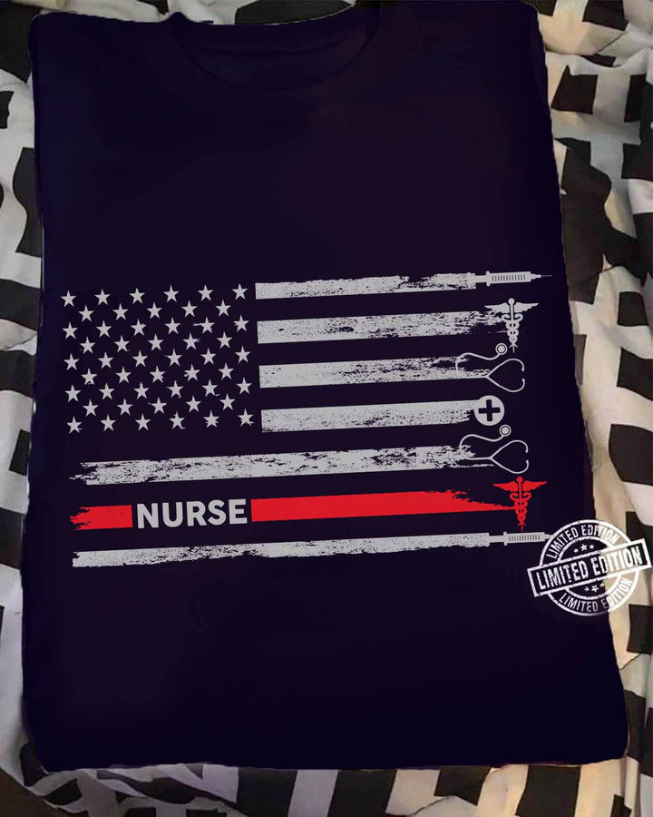 Proud Nurse- Navy Blue -Nurse- T-shirt -#070922USFLA69FNURSAP
