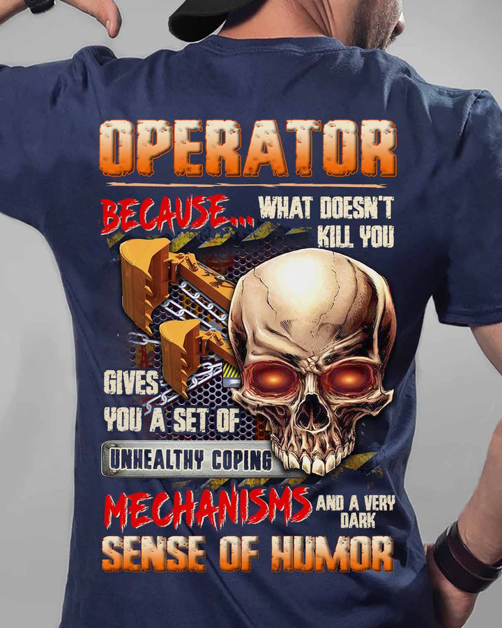 Operator Because What doesn't kill you-Navy Blue-Operator- T-shirt -#080922UNHEAL7BOPERZ6