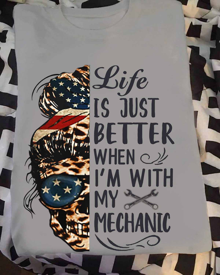 Life is just better when I'm with my Mechanic- Sport Grey-Mechanic- T-shirt -#100922JUSBET4FMECHZ6