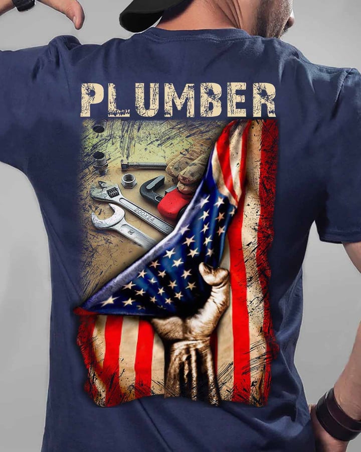 Proud Plumber- Navy Blue -Plumber- T-shirt -#130922USFLA41BPLUMZ6