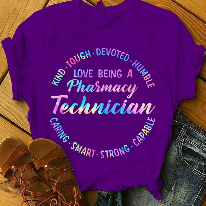 Love Being a Pharmacy Technician- Purple -Pharmacytechnician-T-shirt -#130922KINTO1FPHTEAP