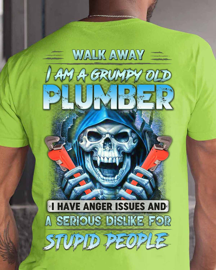 I am Grumpy old Plumber- Lime-Plumber- T-shirt - #170922ANGIS9XPLUMZ6