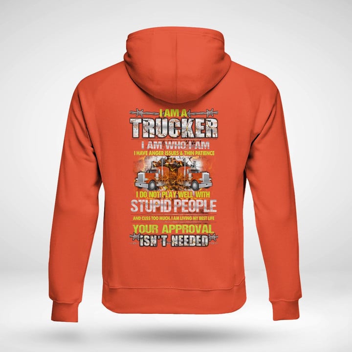 I am a Trucker- Orange-Trucker- Hoodie -#021122THIPAT2BTRUCZ6