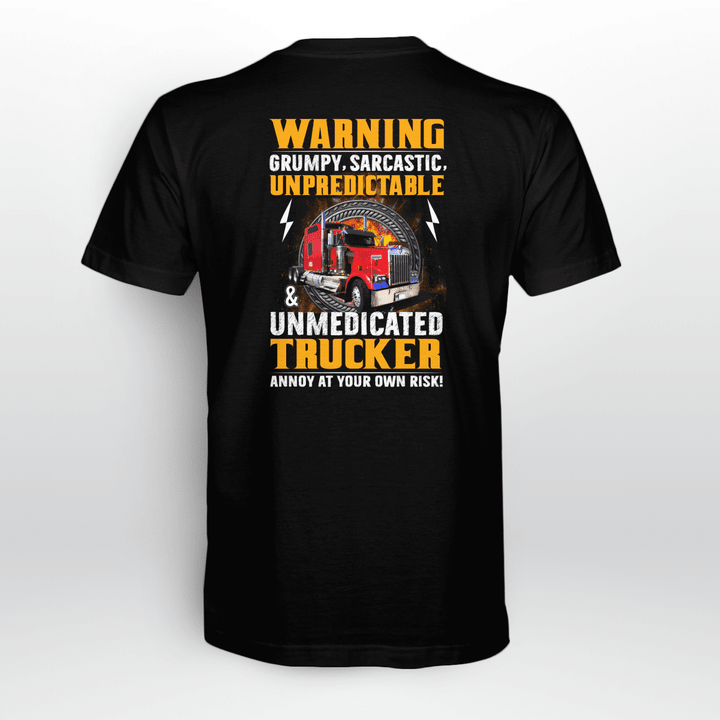 Grumpy Trucker Warning T-shirt: Humorous Apparel for Proud Truckers