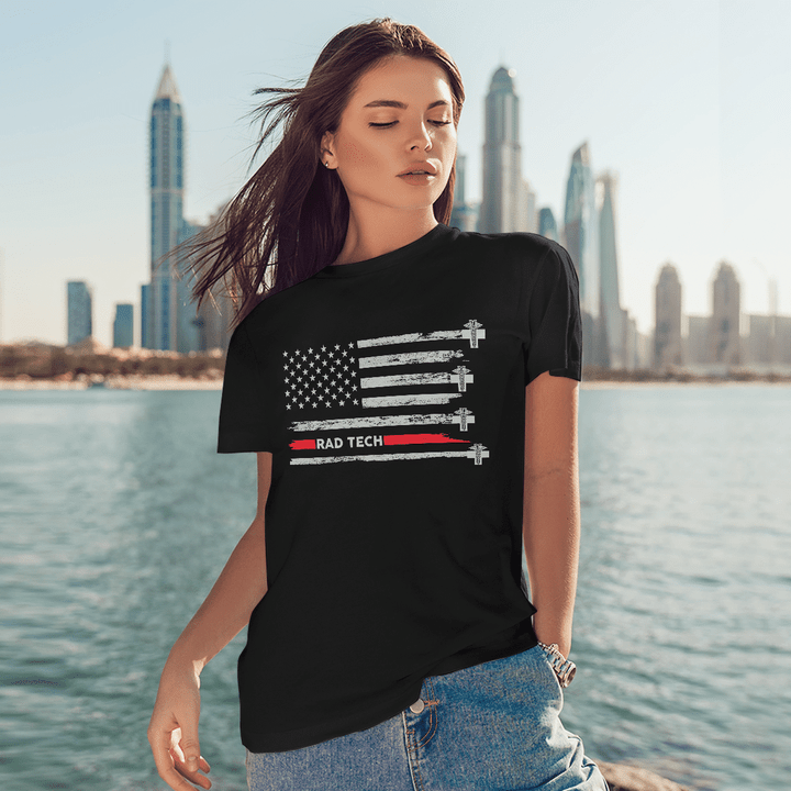 Proud American Rad Tech - Black - T-shirt