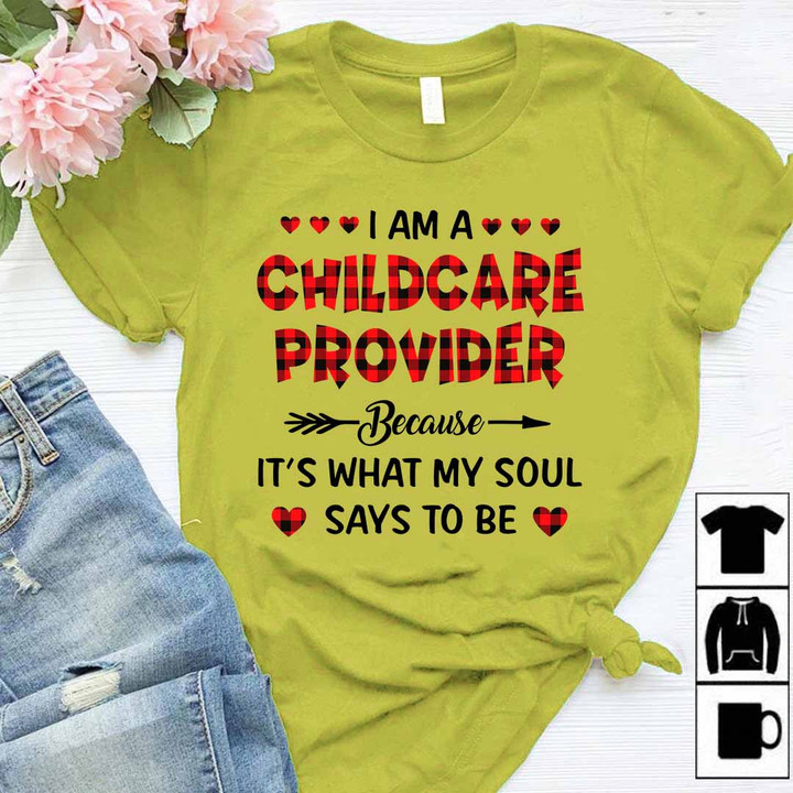 Yellow t-shirt for childcare provider with inspiring quote