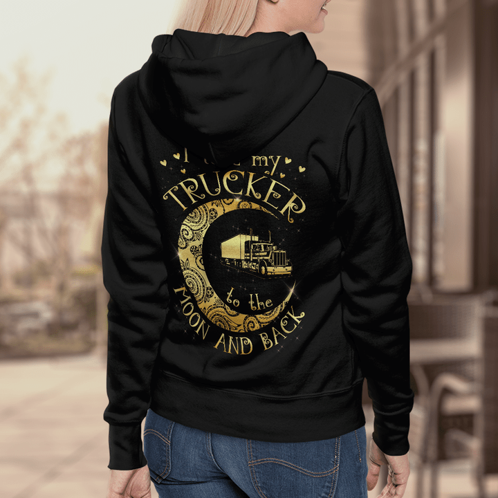 Trucker Hoodie with Gold Truck - Express Your Love for Truckers