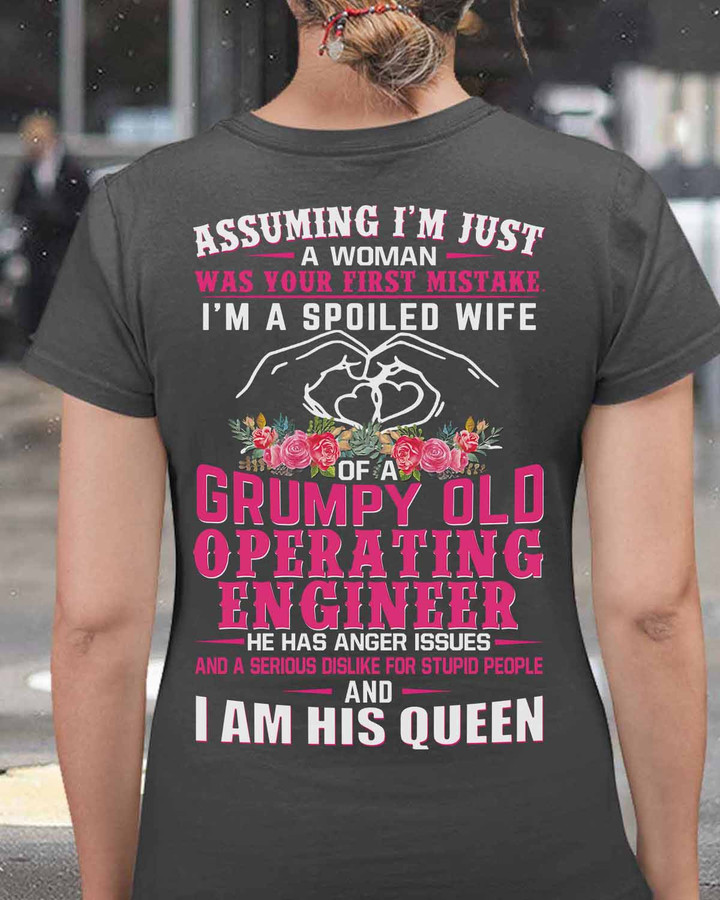 Operating Engineer Empowering Black T-Shirt with Bold Quote and Graphic