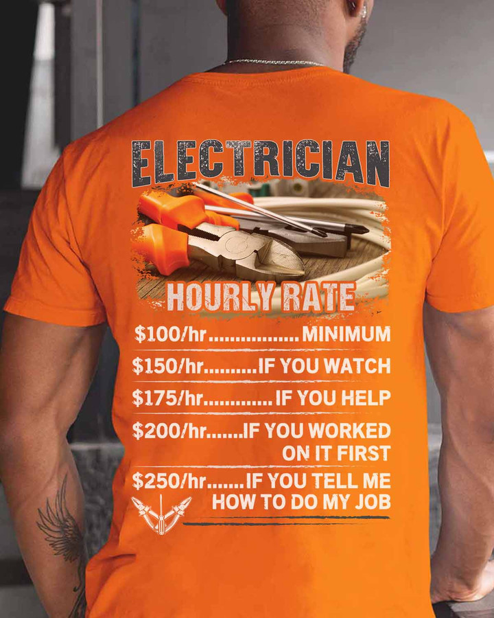 Electrician t-shirt with pliers graphic design.