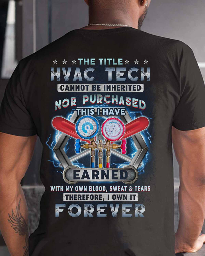 Black HVAC Tech T-Shirt with Inspirational Quote