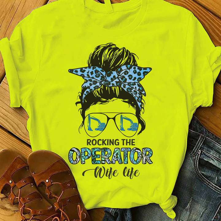 Black operator wife life t-shirt with empowering text design