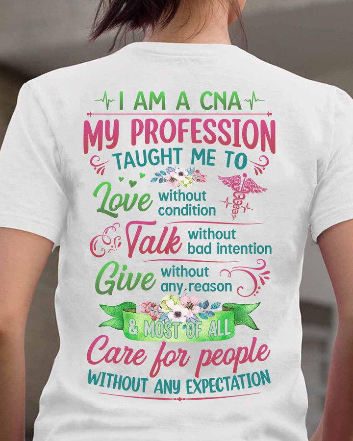 White CNA T-Shirt with Inspirational Quote