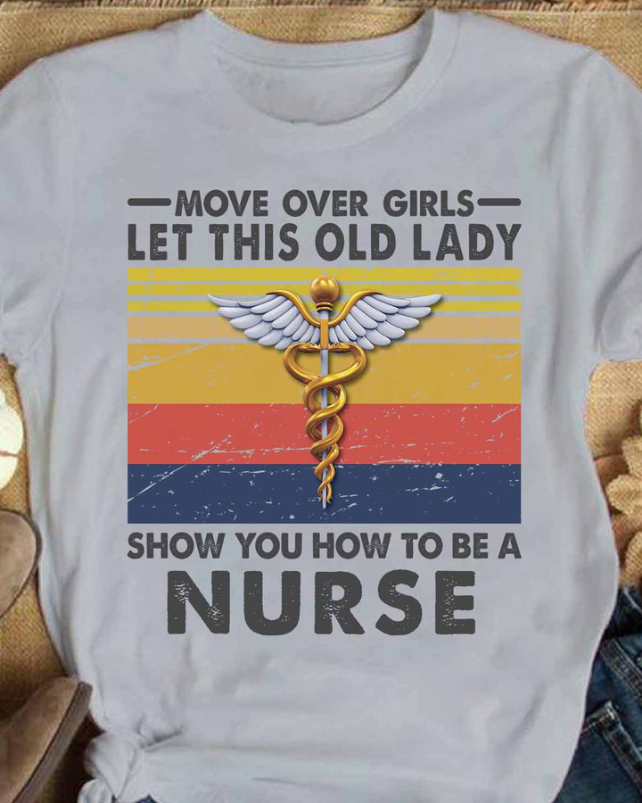 White Nurse Caduceus T-Shirt for showcasing nursing expertise