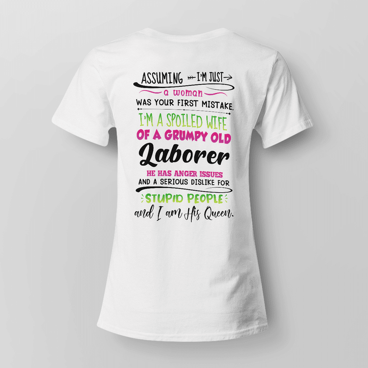 Spoiled Wife of a Grumpy Old Laborer T-Shirt - Empowering Graphic Design