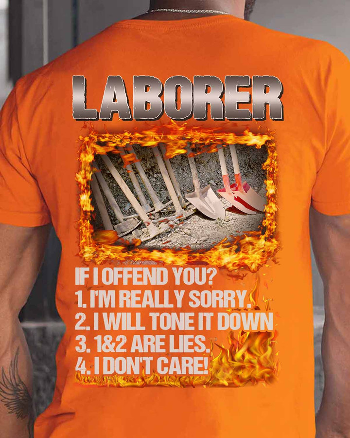 LABORER T-shirt - Vibrant Orange Cotton Tee with Provocative Quote