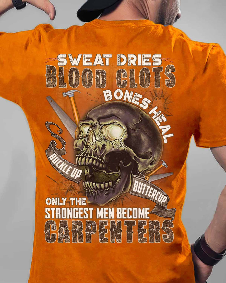 Orange Carpenter T-Shirt with Motivational Quote