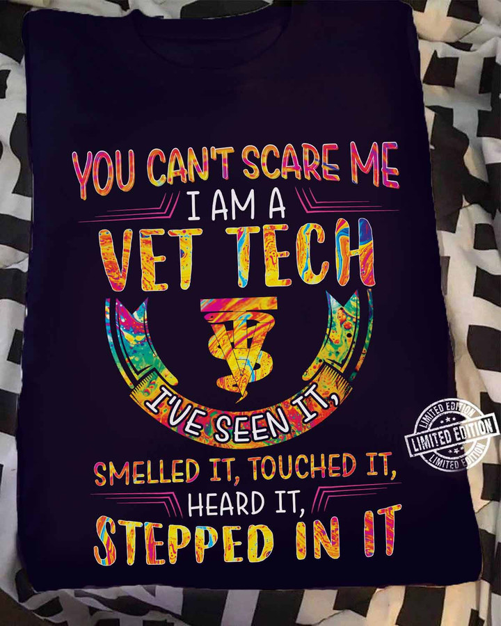 Black Vet Tech T-Shirt with Humorous Quote - Show Your Pride and Humor as a Vet Tech