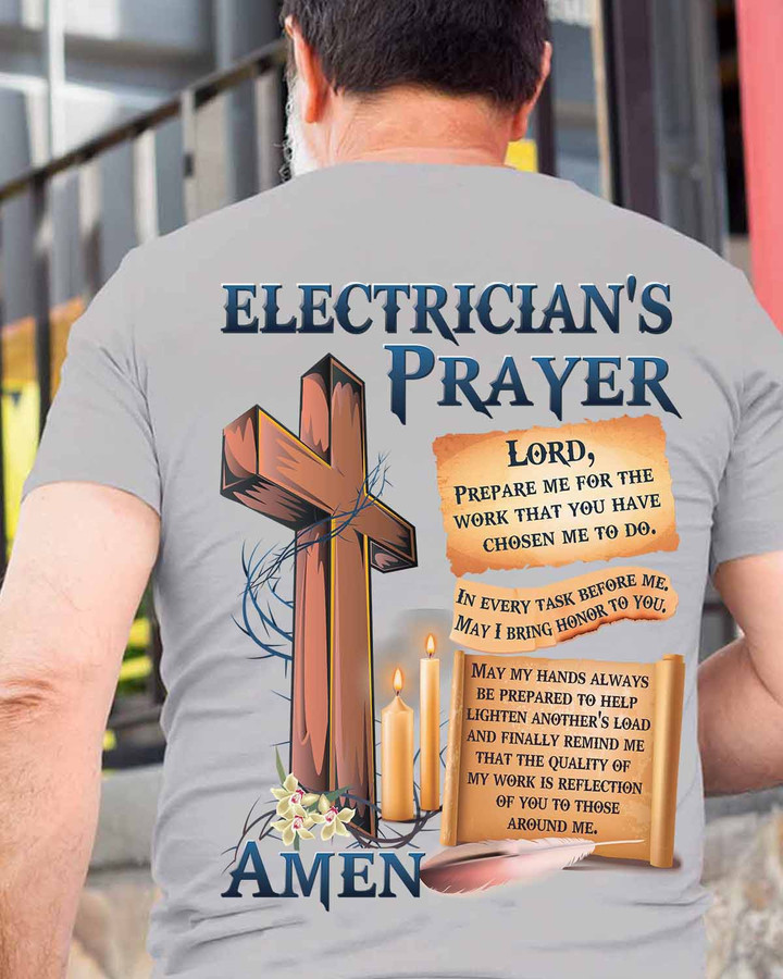 Electrician's Prayer- Ash Grey - T-shirt - #240822evtas3belecz6