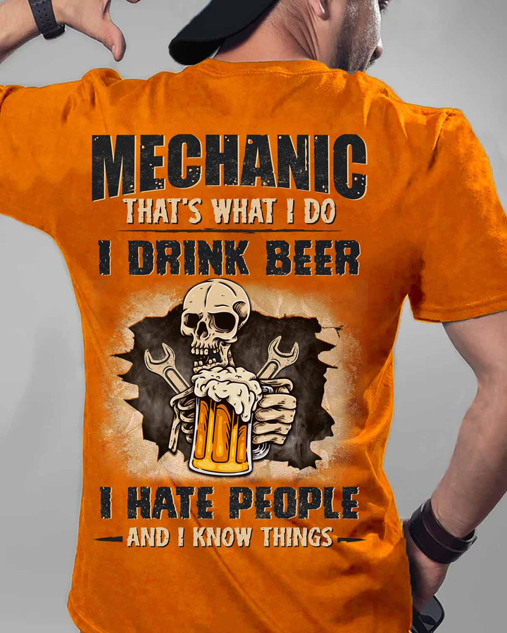 Mechanic That's What i do - Orange - T-shirt - #240822hapep2bmechz6