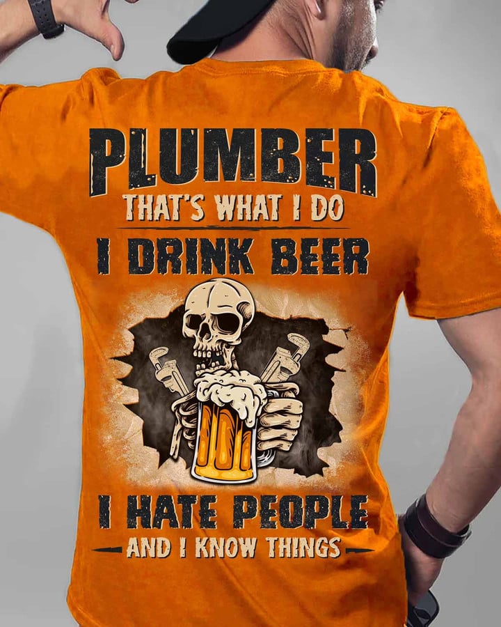 Plumber That's What i do - Orange - T-shirt - #240822hapep2bplumz6