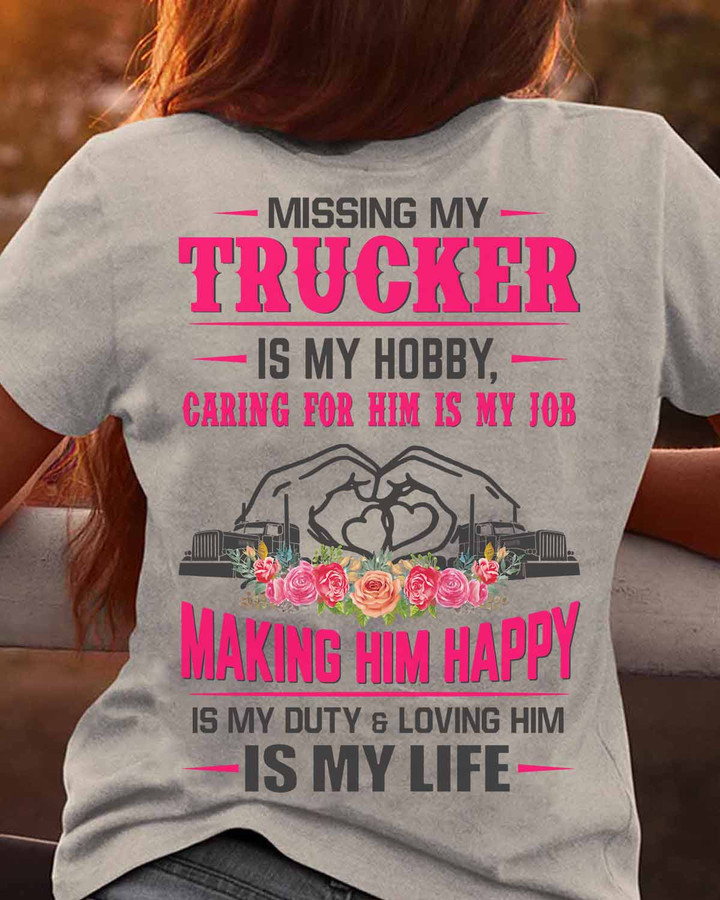 Missing my Trucker is my Hobby - Sport Grey - T-shirt - #250822misin8btrucz6